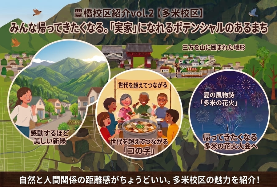 豊橋校区紹介vol.2 【多米校区】みんな帰ってきたくなる。「実家」になれるポテンシャルのあるまち